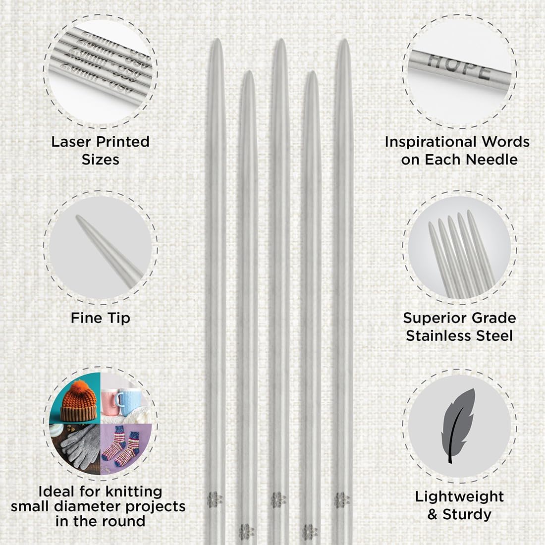 Knitter-s Pride-KnitPro - Sock Needles Set Mindful Grateful 6"