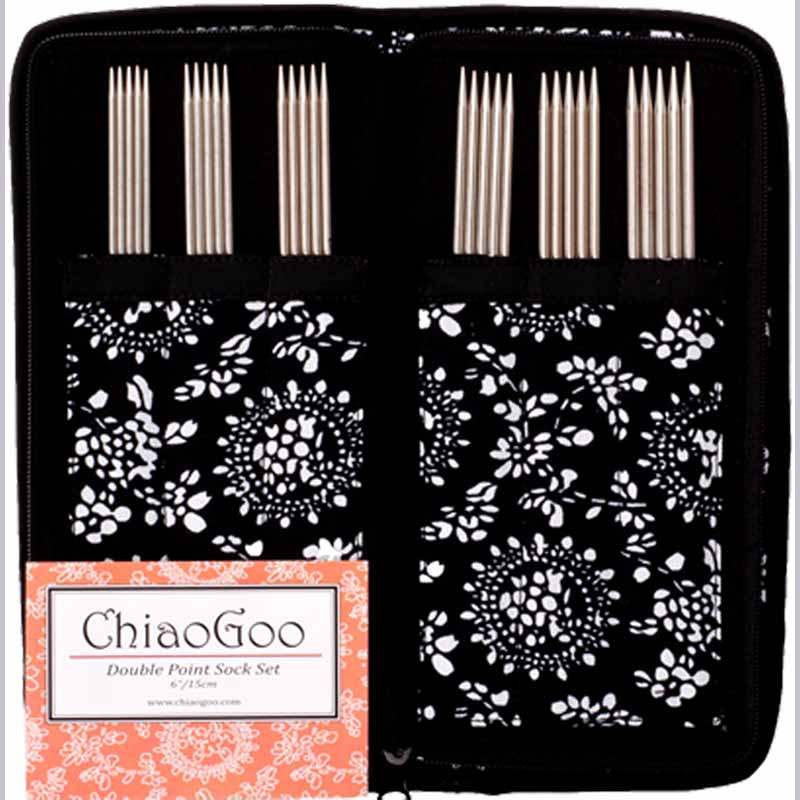 ChiaoGoo - Double Point Needle Sock Sets 6" Stainless Steel - YARNBOWChiaoGoo - Double Point Needle Sock Sets 6" Stainless Steel