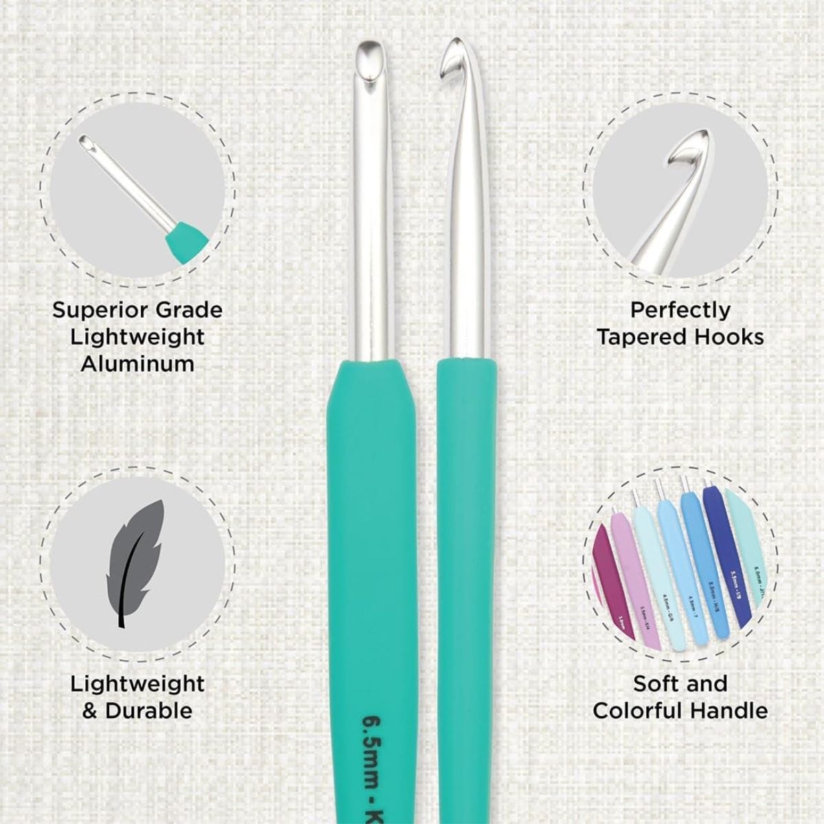 KnitPro - Waves-2.0 Deluxe Single Ended Crochet Hooks Sets