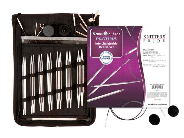 Knitter - s Pride - KnitPro - Nova Platina Interchangeable Set Cubics Deluxe - YARNBOWKnitter - s Pride - KnitPro - Nova Platina Interchangeable Set Cubics Deluxe
