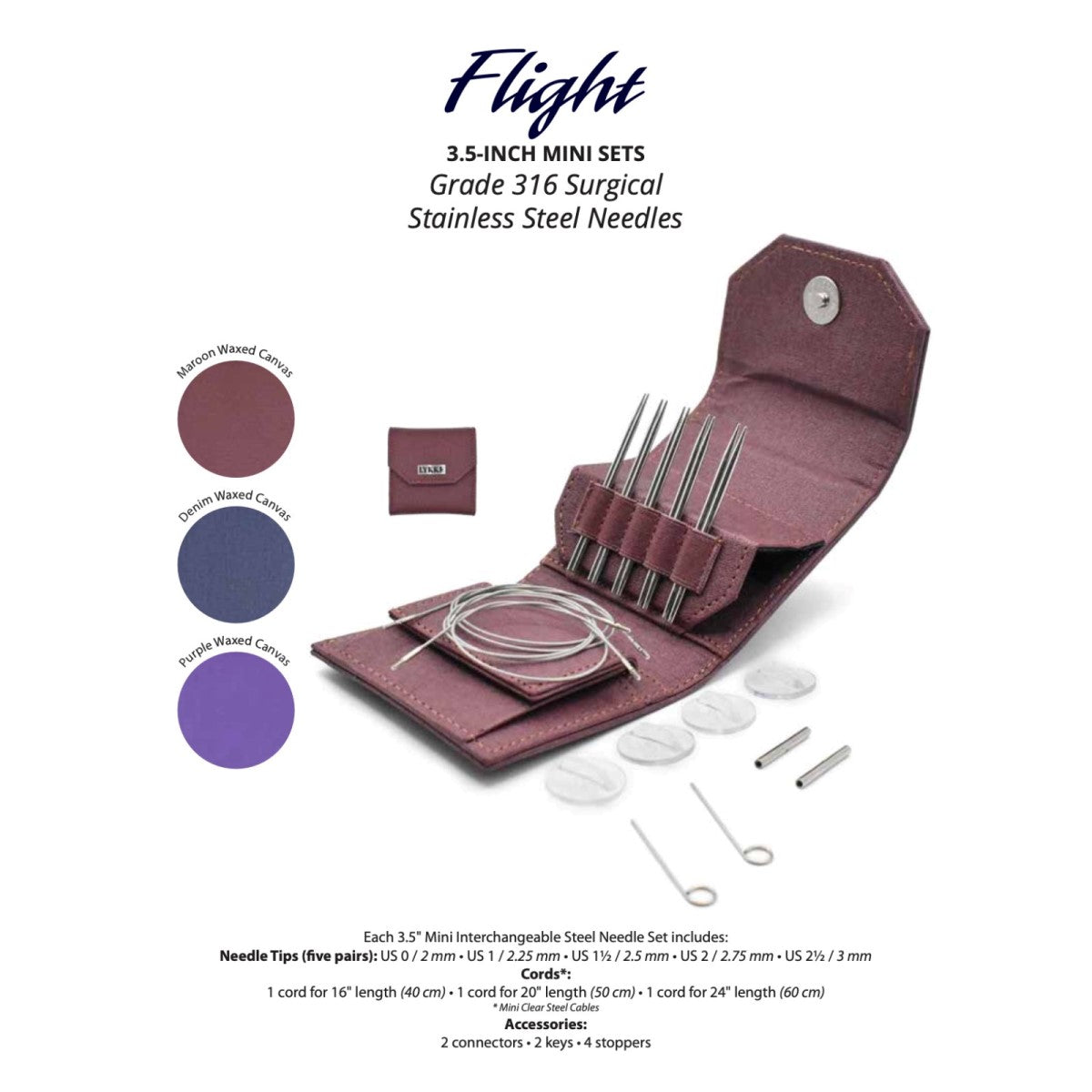 Lykke - Flight Interchangeable Set 3.5" Min Set, Maroon Case