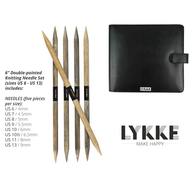 Lykke - Double Pointed Set Large in Faux Leather Pouch - YARNBOWLykke - Double Pointed Set Large in Faux Leather Pouch