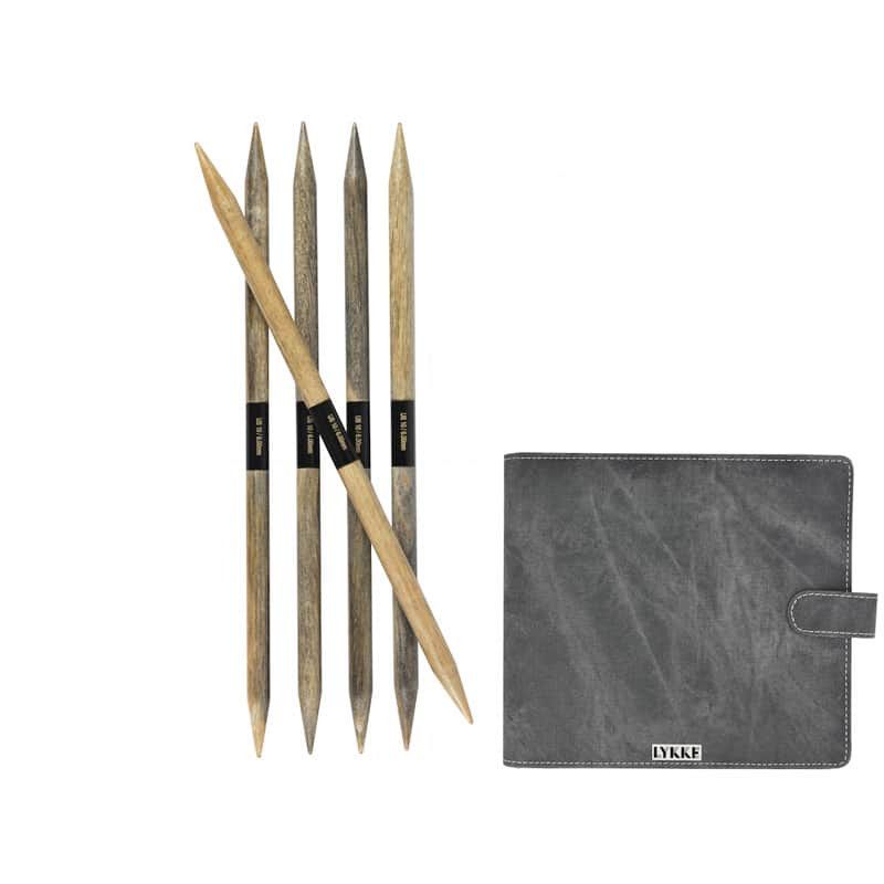 Lykke - Double Pointed Set Large in Grey Denim Pouch - YARNBOWLykke - Double Pointed Set Large in Grey Denim Pouch