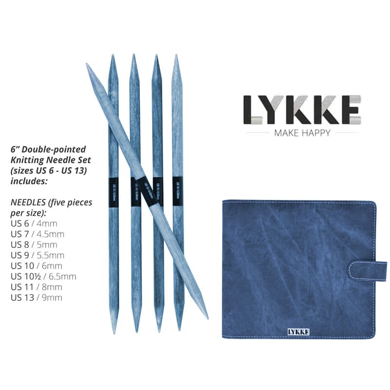 Lykke - Double Pointed Set Large in Indigo Pouch - YARNBOWLykke - Double Pointed Set Large in Indigo Pouch