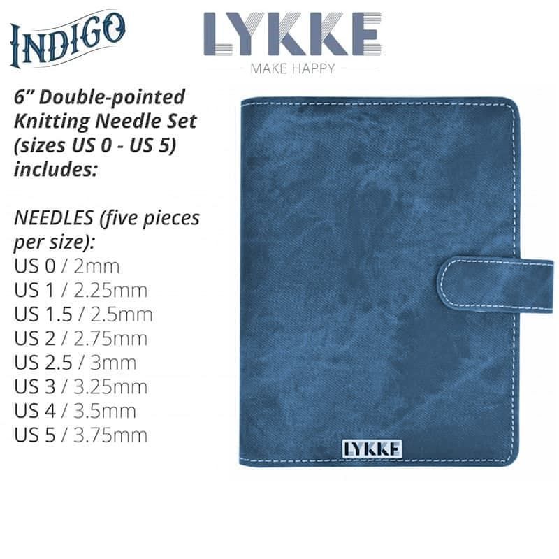 Lykke - Double Pointed Set Small in Indigo Pouch - YARNBOWLykke - Double Pointed Set Small in Indigo Pouch