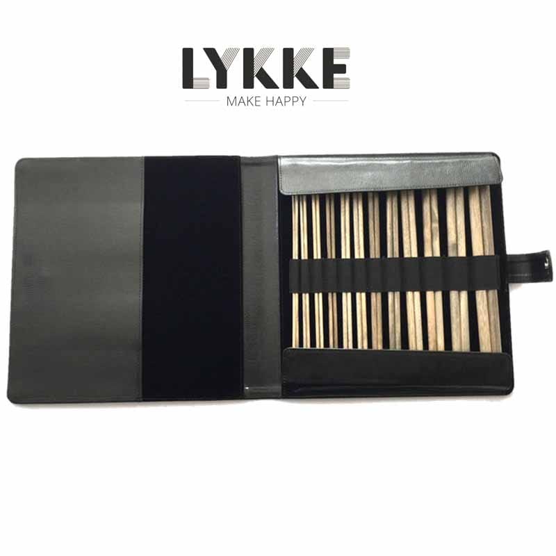 Lykke - Single Pointed Set Driftwood 14" in Leather Pouch - YARNBOWLykke - Single Pointed Set Driftwood 14" in Leather Pouch