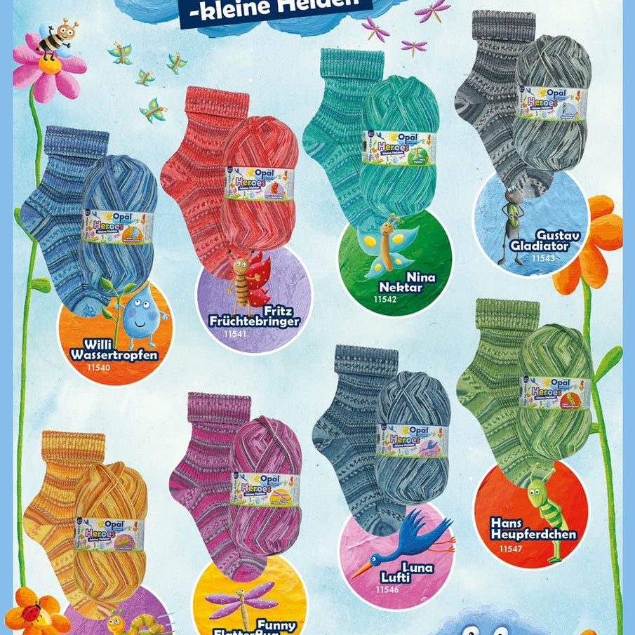 Opal, 4-Ply Sock - Little Heroes Collection