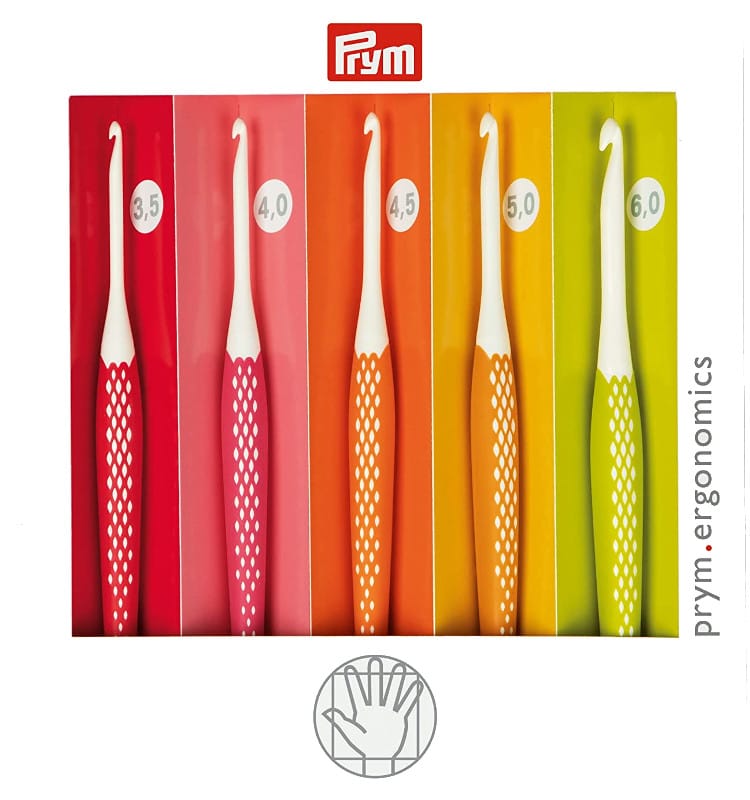Prym, Ergonomics Crochet Hooks Set of 5 Small Sizes - YARNBOWPrym, Ergonomics Crochet Hooks Set of 5 Small Sizes