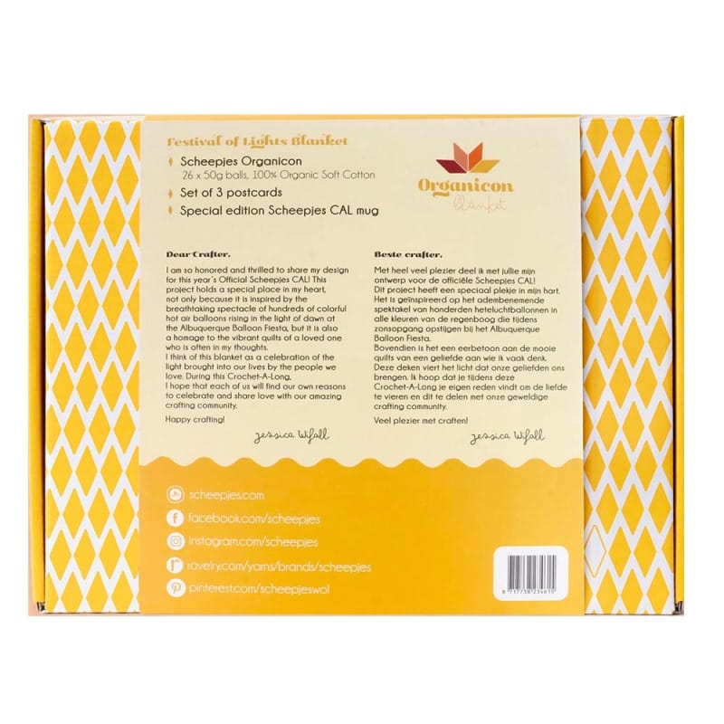 Scheepjes CKAL - 2024 - Festival of Lights Blanket, Organicon Kit - YARNBOWScheepjes CKAL - 2024 - Festival of Lights Blanket, Organicon Kit