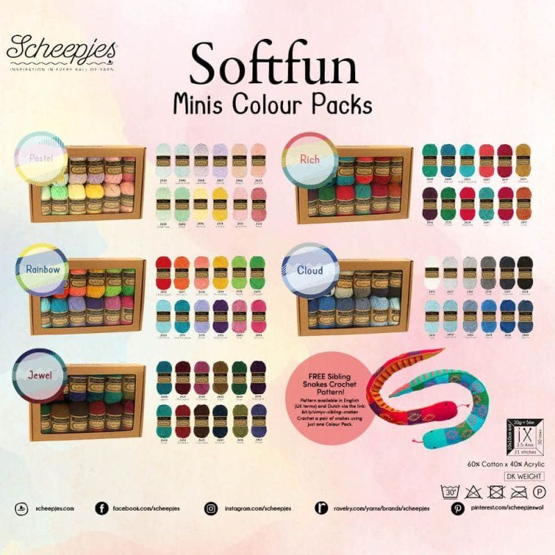 Scheepjes Yarns, Softfun Minis Color Pack - YARNBOWScheepjes Yarns, Softfun Minis Color Pack