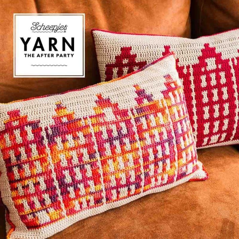 Scheepjes Yarns, Yarn The After Party Patterns - No. 58 - Chroma Canal Houses Cushion - YARNBOWScheepjes Yarns, Yarn The After Party Patterns - No. 58 - Chroma Canal Houses Cushion