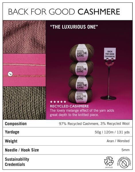 Wool and the Gang, Back for Good Cashmere - YARNBOWWool and the Gang, Back for Good Cashmere